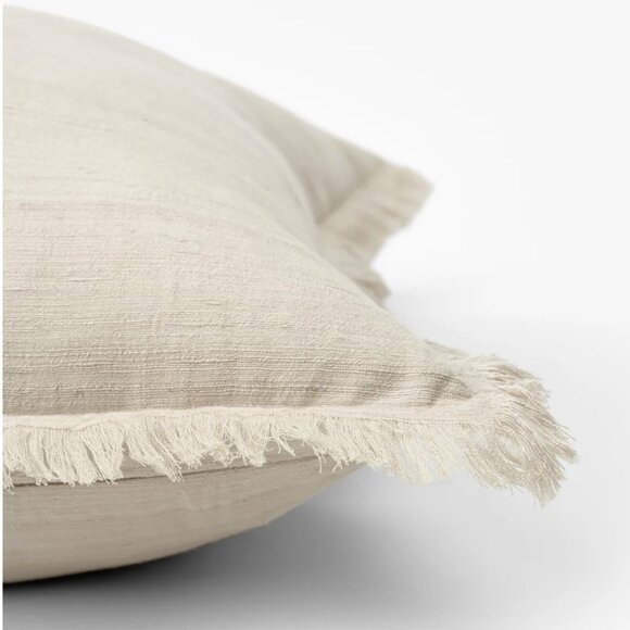 New McGee Abbey Silk Fringe Pillow in Cream - Picture 2 of 3